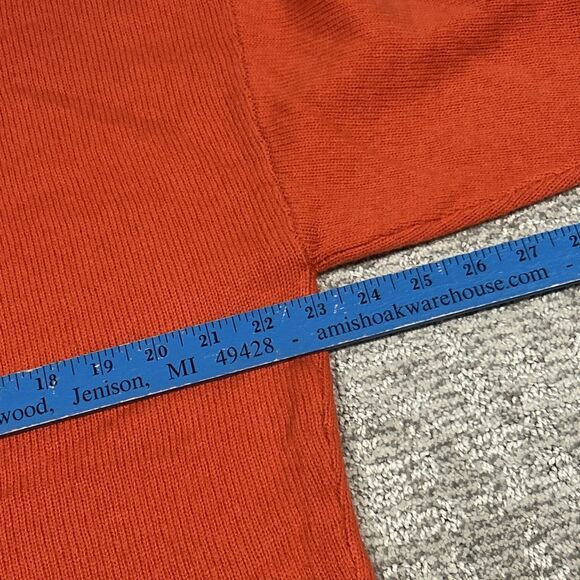 Eileen Fisher Sweater Womens Large Dark Orange 3/4 Sleeve Yak Wool Blend - Picture 5 of 6